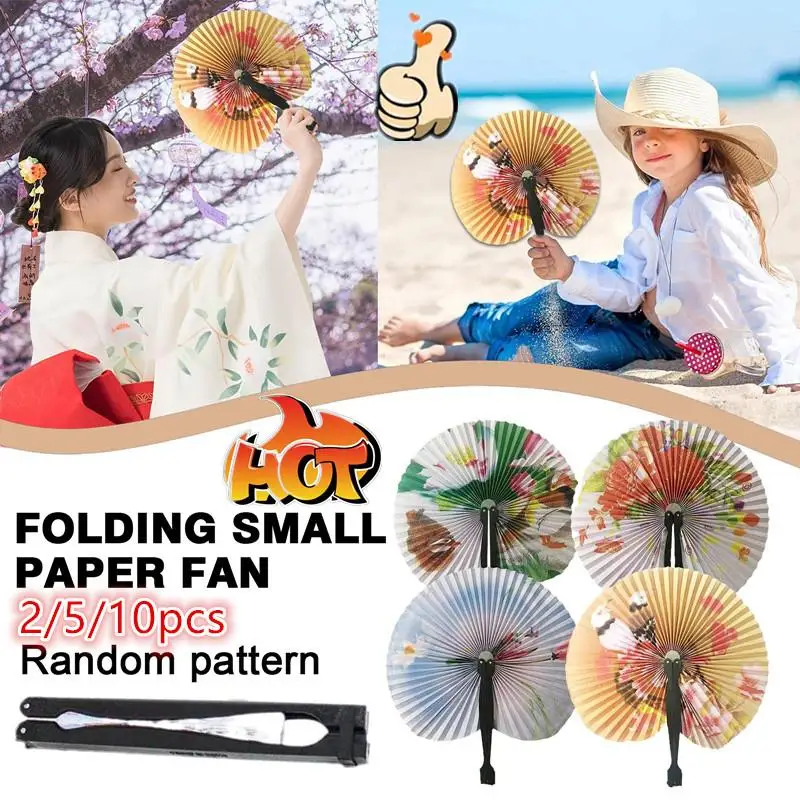 

Lot Foldable Paper Fan Retro Windmill Small Round Paper Style Gift Printed Fan Fan 1pc Color Hand Party Random Chinese Decoratio