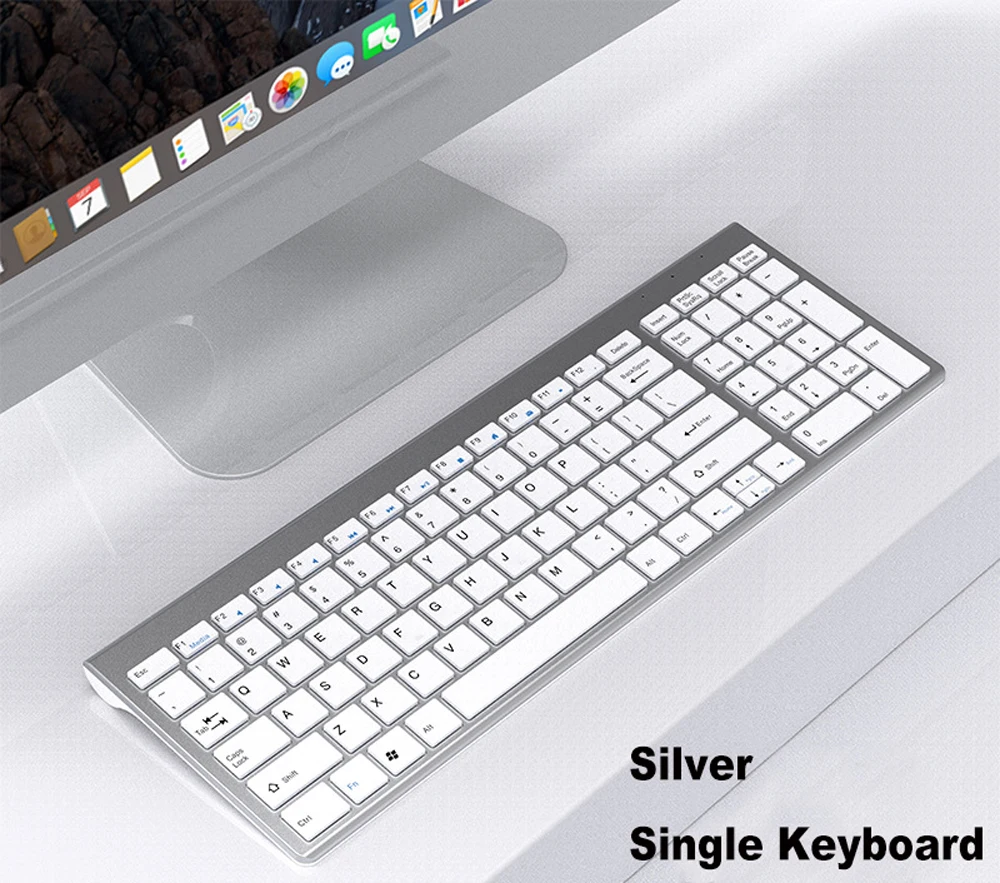Rechargeable Bluetooth dual-mode silent keyboard and mouse set for laptops, 2.4G USB wireless keyboard and mouse combo