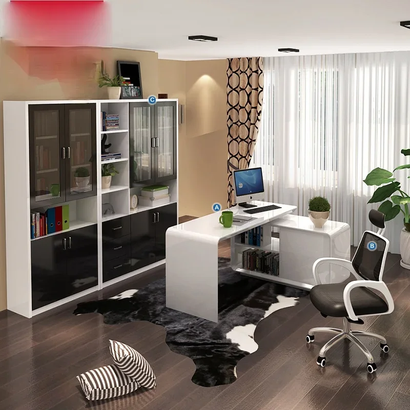 White desk Modern plate paint multi-function computer desk desk