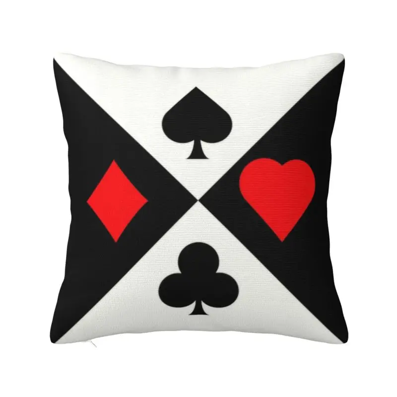 

Luxury Poker Four Suits Cushion Cover 45x45cm Velvet Card Game Players Pillow for Car Square Pillowcase Home Decor