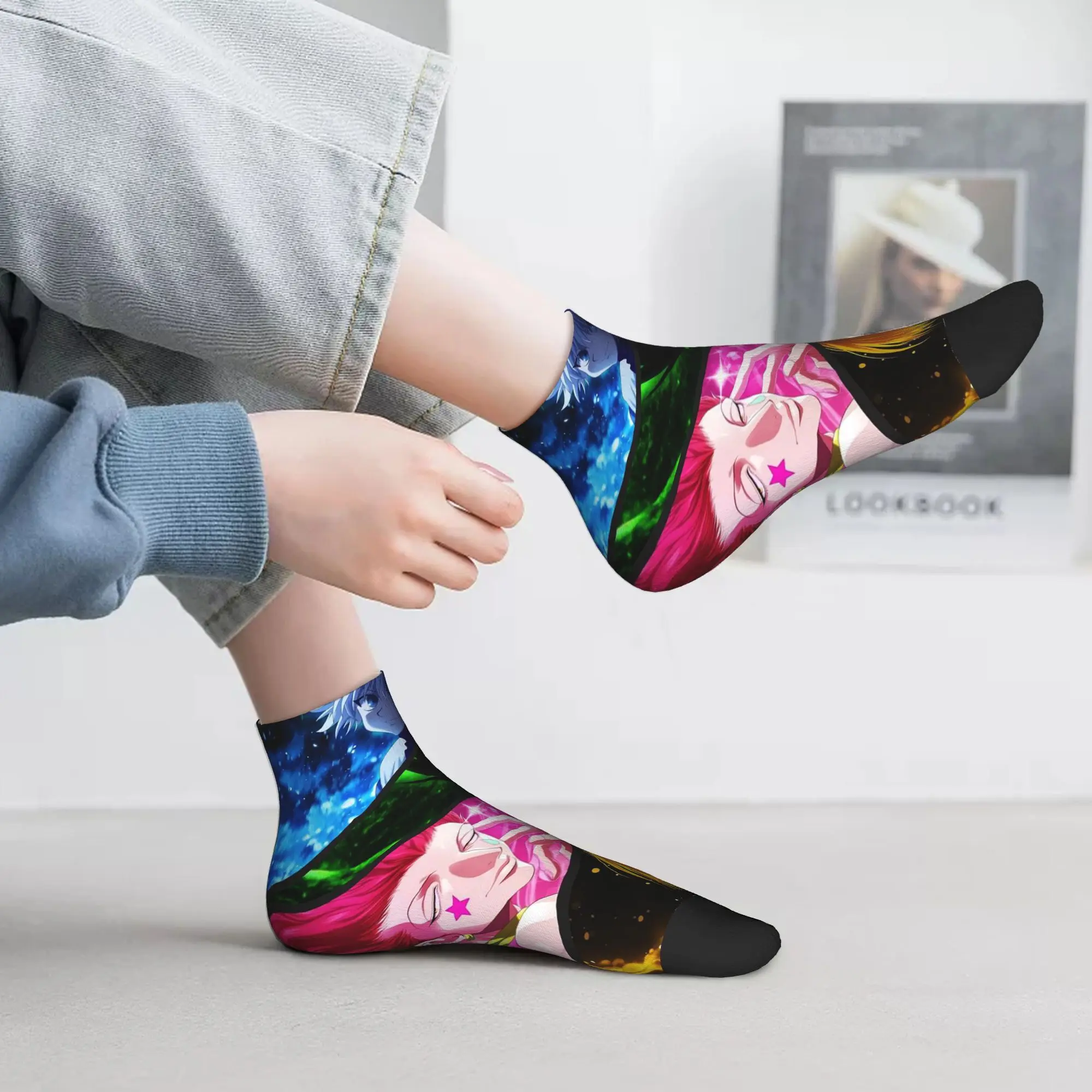 

All Seasons Anime Hunter X Hunter Socks Harajuku Super Soft Sport Middle Tube Socks Soft Hip Hop Stockings for Men Women Gifts