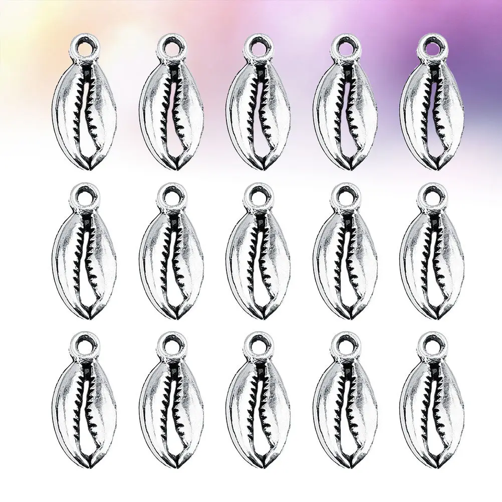 30Pcs Alloy Sea Creature Pendant Accessories Vintage Conch Design DIY Jewelry Making Earring Ornaments for Women Ladies Silver