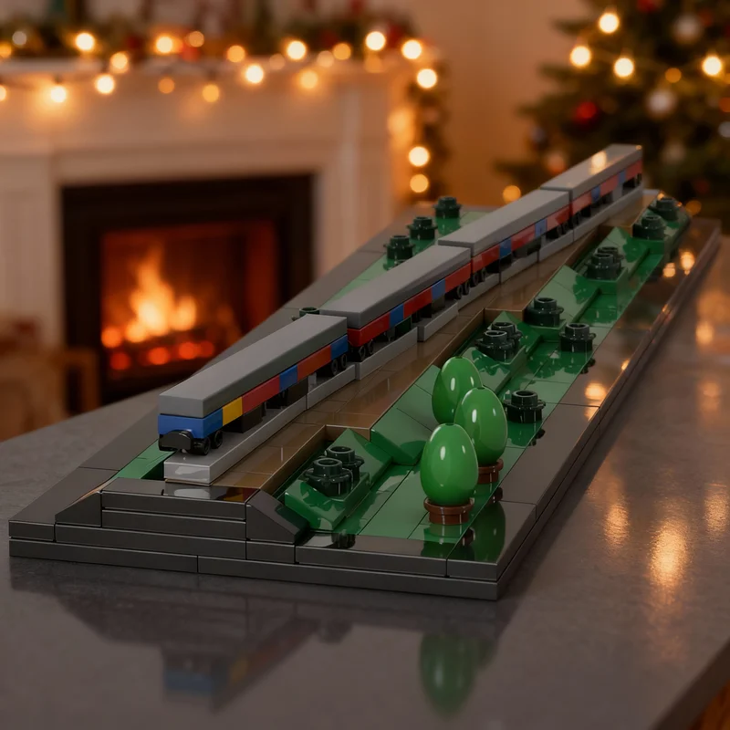 

273 детали MOC: конструктор «Поезд» (микро-модель), развивающая игрушка для сборки, идея для подарка на Рождество, креативный образовательный набор DIY