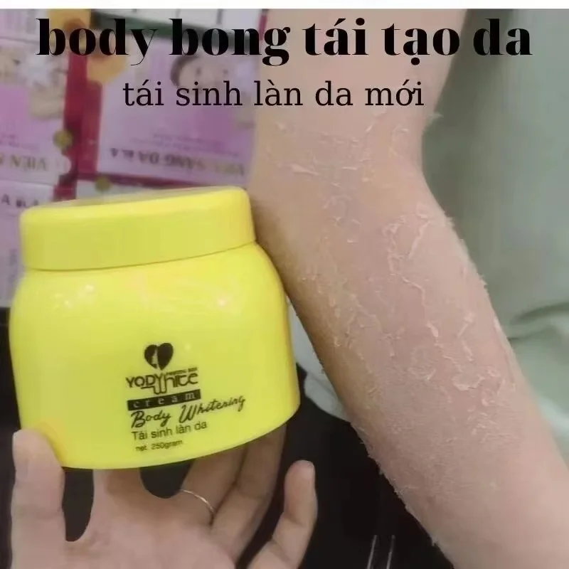 

250г Kem Body Telea Talau Da Body Bong Yody White Hvlarlalarlalarla ярко-белый Kem body bong da tai Arx lan da phuong anh