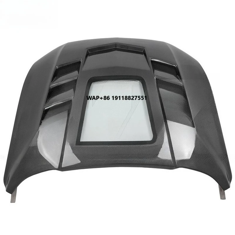 

Carbon Fiber Hood With Glass for 2018-2020 Mustang Engine Hood
