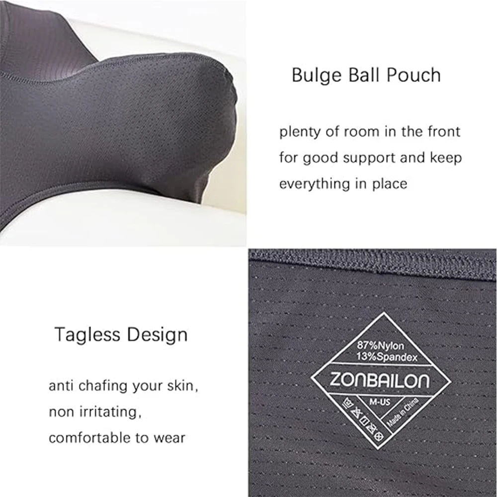 ZONBAILON Men's Sexy Briefs with Bugle Pouch Low Rise Breathable Briefs Underwear For Men