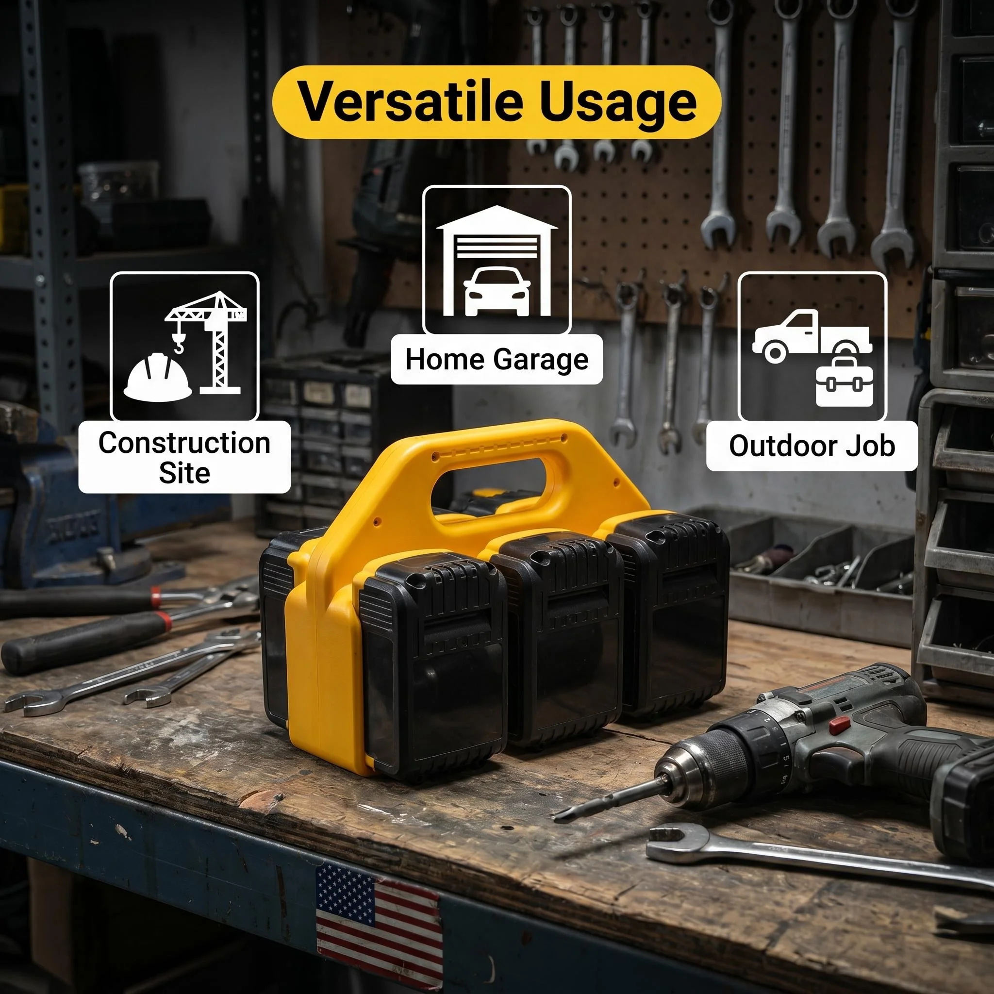 6‑Slot Portable Battery Storage Case For 18V 20V Lithium Power Tool Batteries Built‑in Handle Handy Battery Organizer Container