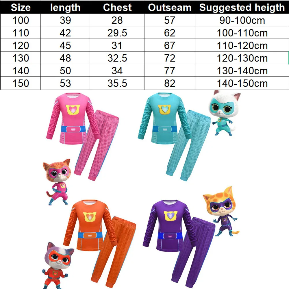 Halloween SuperKitties Game Cosplay Costume Super Kitties Anime Model Cos Clothes Sweatshirt Mask Kids Carnival Birthday Gift