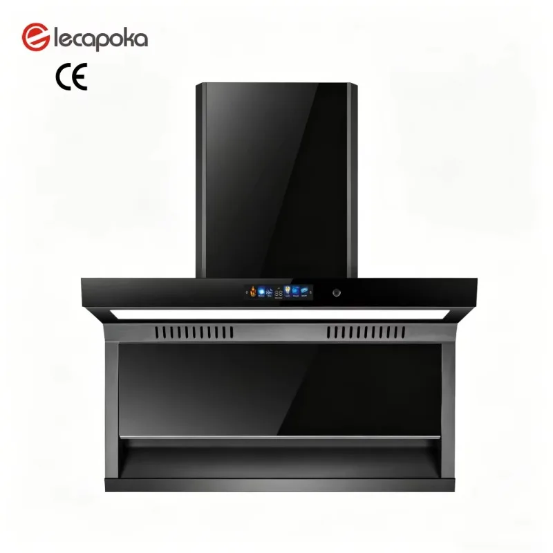 Smart 90cm Range Hood Powerful Suction Extractor Wall-mounted Chimney Gesture Voice Control Kitchen Cooker Hood for Home Use