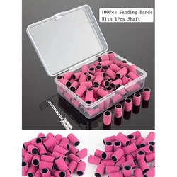 100Granular Sand Strips+1Metal Shaft Set Professional Electric Nail Drill for Removing Dead Skin and Calluses Gel Nail Polishi
