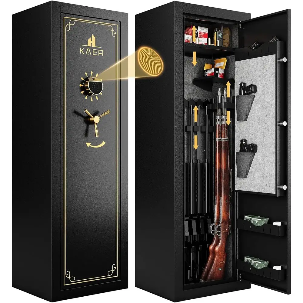 

Биометрические сейфы для огнестрельного оружия, большие шкафы, сейфы для ружей, цифровые сейфы для винтовок со съемными полками, кейсы для пистолетов, светодиодный датчик освещения