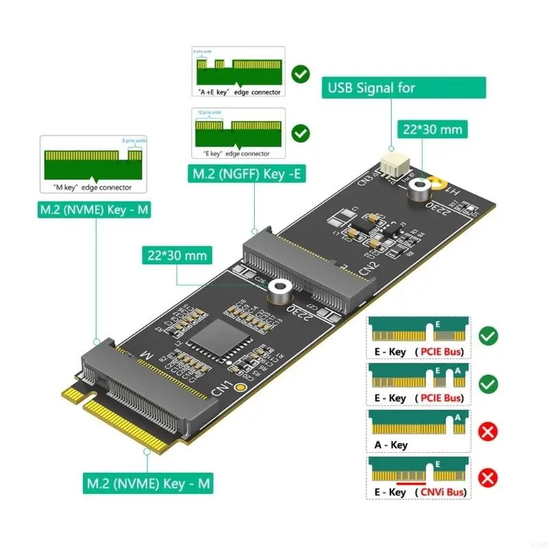 Picture 3: M.2 To M.2 E WiFi Bluetooth-Compatible Adapter Card For Drive And Wireless Module Expansion F19E