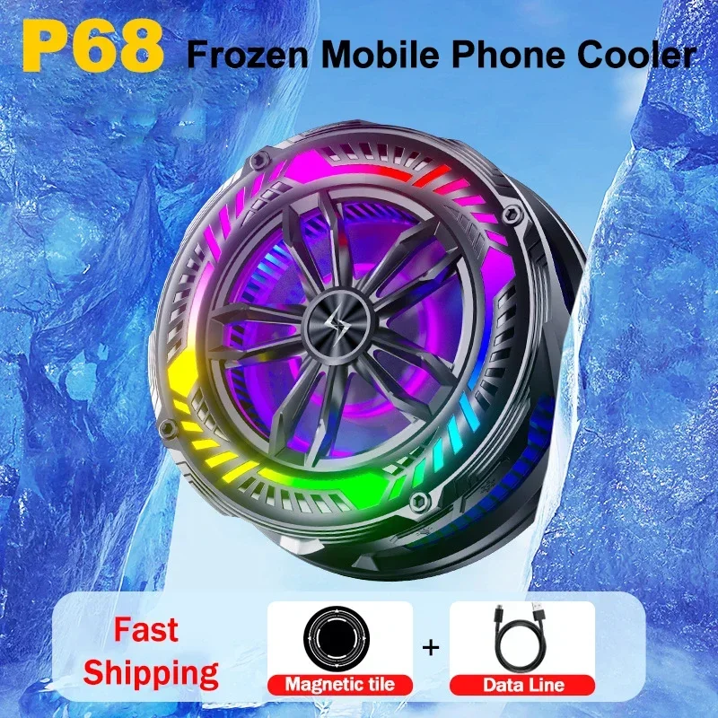 P68 Radiator pendingin cepat semikonduktor magnetik, aksesori Game ponsel pendingin cepat untuk IOS Android PUBG 15W