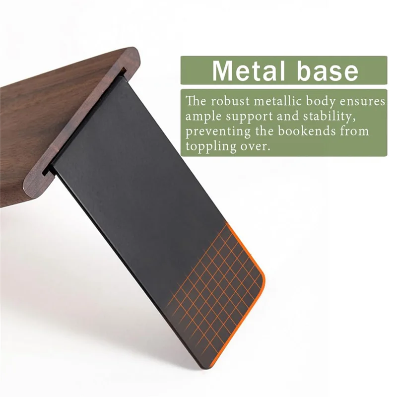 Fermalibri in legno Fermalibri antiscivolo per scaffali resistenti (2 pezzi)