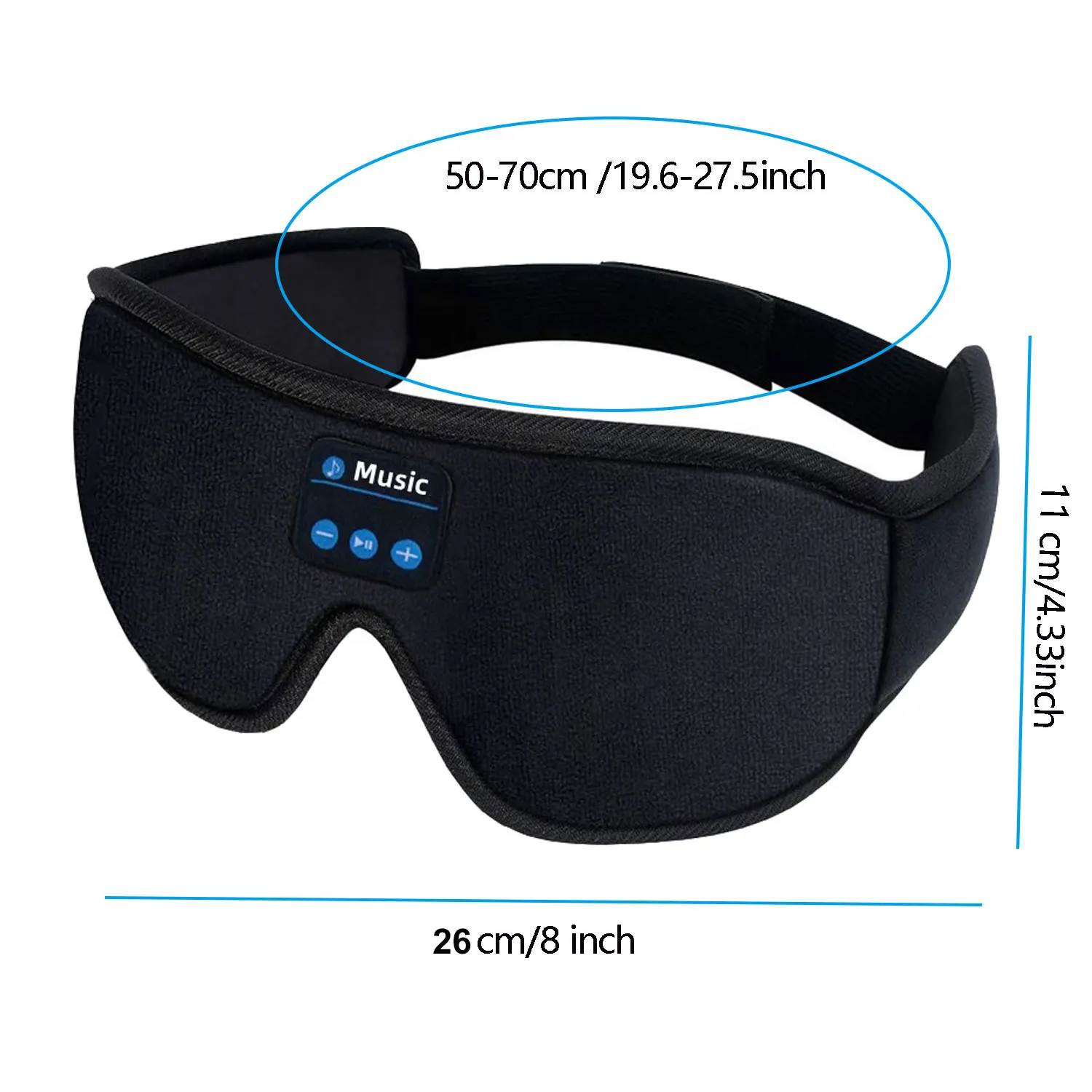 Bluetooth 5.3 Sleep Mask Headphones, Wireless Music Sleeping Eye masks, Comfort for Side Sleepers, Cool Gadget & Unique Gift