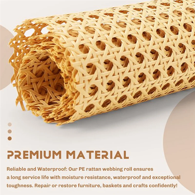 

HLZS-Cane Webbing Rattan Roll, Viennese Wicker, Natural Rattan Wicker Furniture For Craft Projects, Home, DIY Chair Cabinet