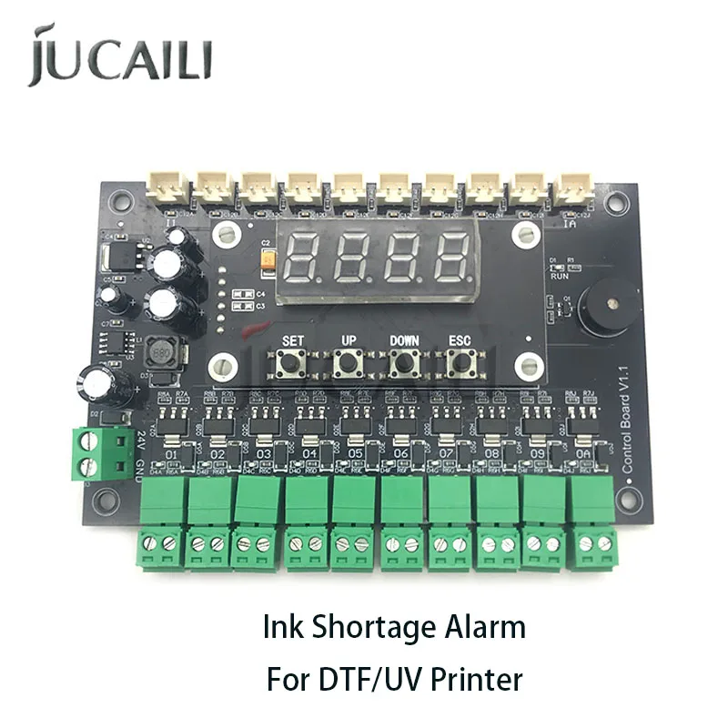 JUCAILI Universal DC 24V Ink Tank Supply Control Board Ink Shortage Alarm Buzzer Plate for DTF / UV Printers Level Alert Module