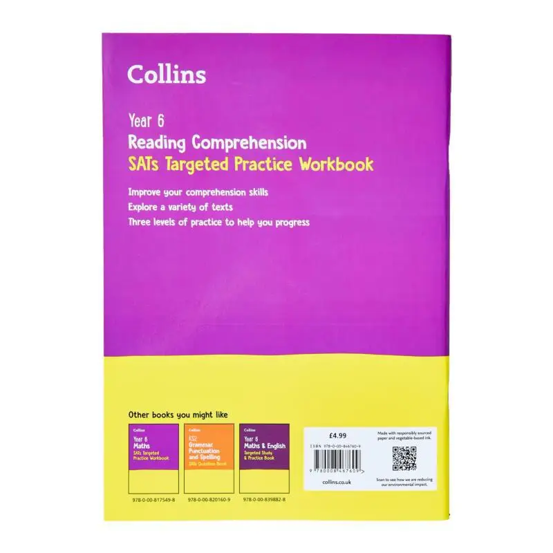 السنة 6 مفهم القراءة SATs مصنف الممارسة المستهدفة 2022 اختبارات كولينز هاربر كولينز المملكة المتحدة 9780008467609 كتاب #2