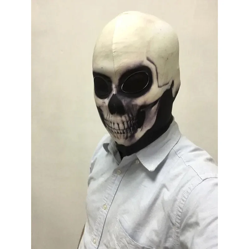 Máscaras de Lycra de esqueleto 3D, pasamontañas de calavera aterradora, sombreros de fantasma, disfraz de Cosplay de hueso, máscara facial completa para fiesta de Halloween cm;5