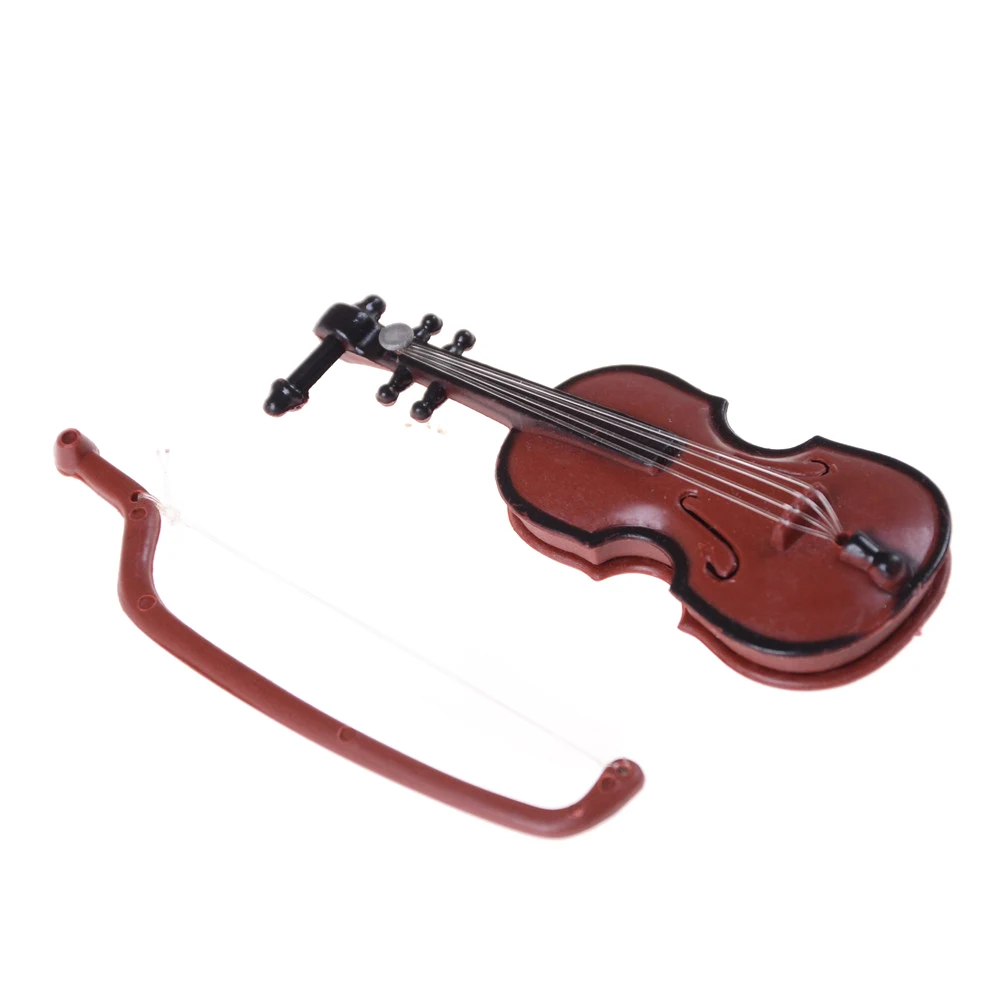 Vendita calda 1PC 1:12 casa delle bambole in miniatura violino strumenti musicali collezione fai da te per la casa delle bambole accessori per la decorazione regalo dei bambini