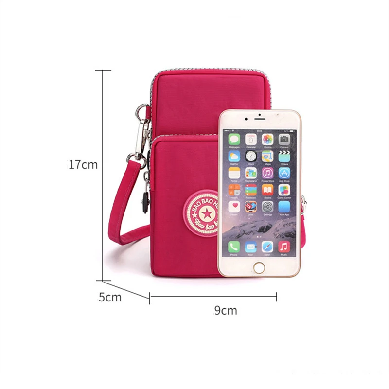 Outdoor Women\'s Wallet Phone Bag For Mobile Shoulder Bag Pouch Case Handbag Purse Coin Wallet Nylon Key Holder Small Money Bag