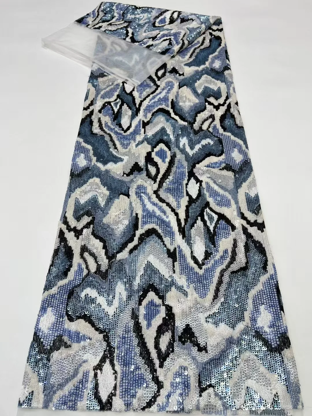 African Lace Fabric 2025 High Quality 5Yards French Tulle Laces Fabric Beaded Nigerian Lace Fabric for Wedding Sewing