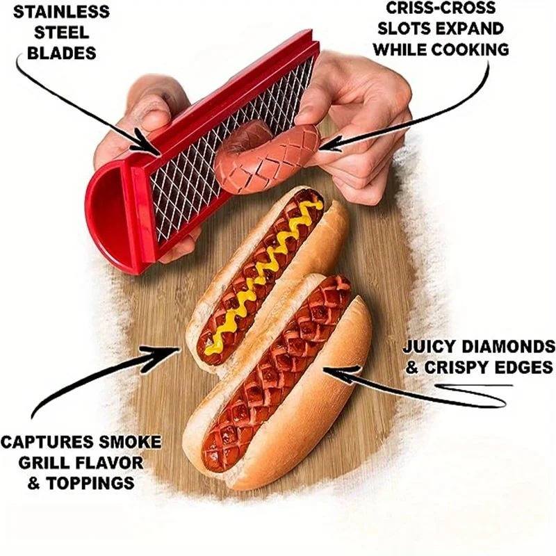 

Hot Dog Slicer Criss Cross Durable - ABS plastic, perfect for crispy edges Criss Cross Hot Dog Slicer