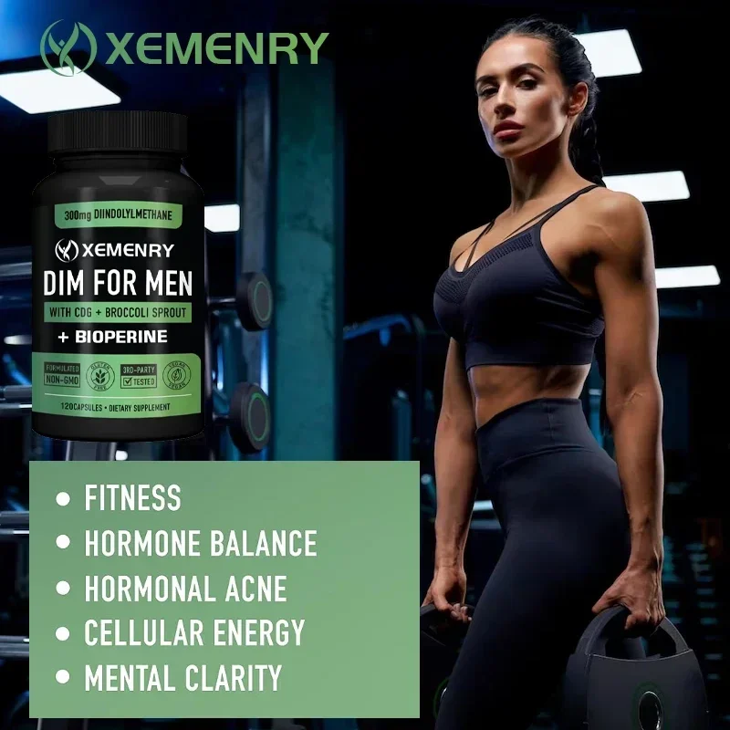 DIM for Men - Energy Supplement, Anti-oxidation, Increase Lean Muscle, Hormone Balance, Support Metabolism & Relieve Fatigue
