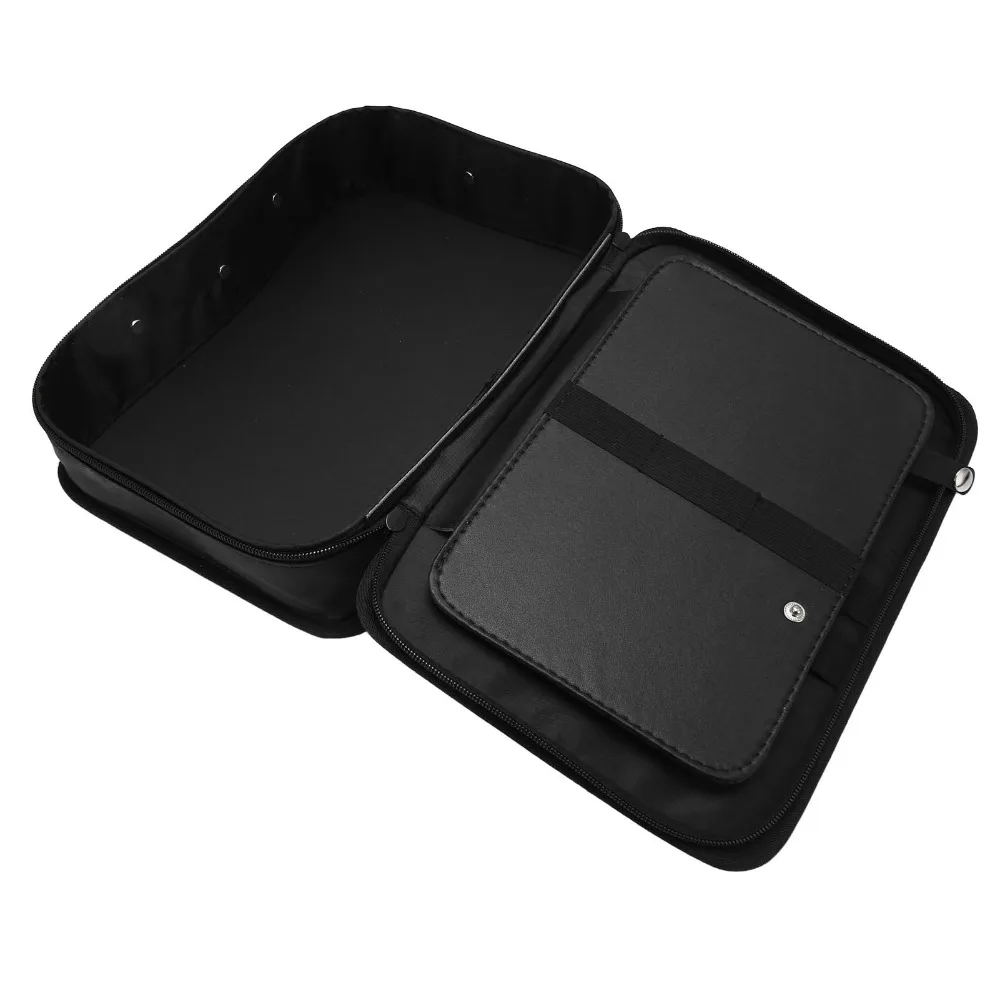PU Barber Tool Bag Organized Compartments Durable Hairdresser Carrying Case Professional Striped Pattern Storage Organizer