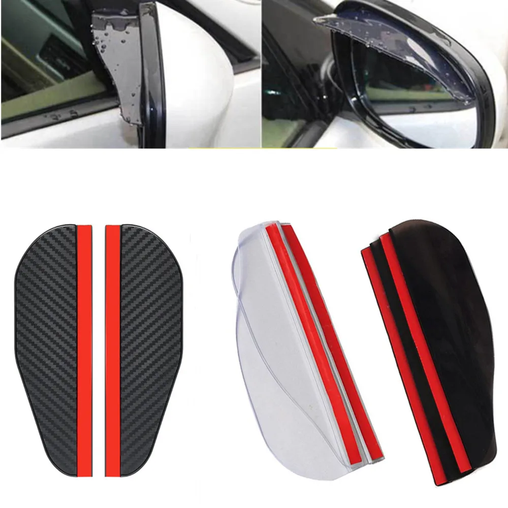 

Waterproof 2Pcs Car Side Mirror Sun Visor Rain Eyebrow Auto Rear View Shield Flexible PVC Protector For Vehicle Accessories
