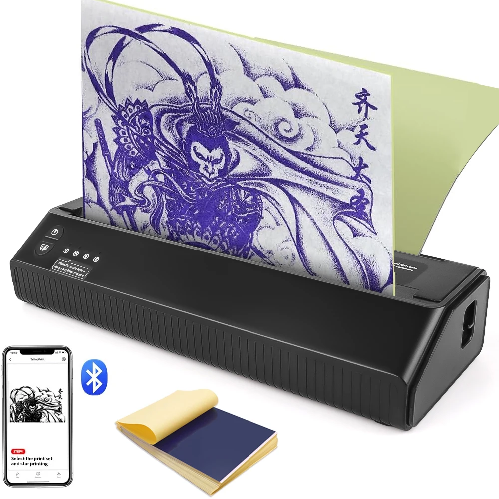 

Wireless Tattoo Transfer Printer Machine Portable Thermal Stencil Maker Line Photo Drawing Printing Copier Tattoo Supplies A4