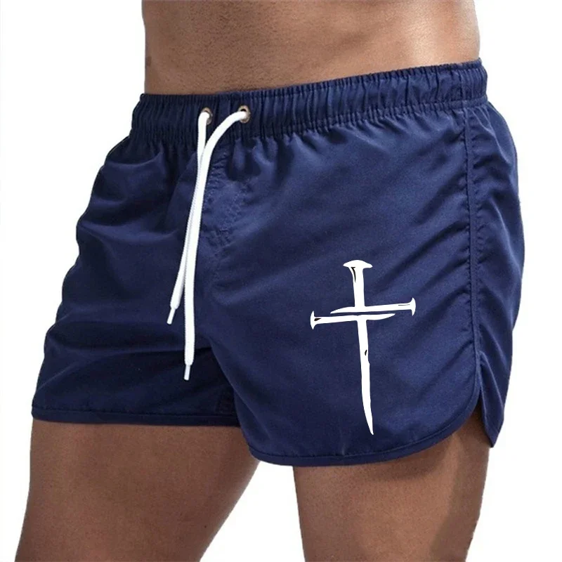 ฤดูร้อนกางเกงขาสั้นชายหาดชาย 2025 กางเกงชายหาด GYM Jogging Casual กางเกงว่ายน้ําแห้งเร็ว Homme Surf ระบายอากาศกางเกงขาสั้นชายทะเล