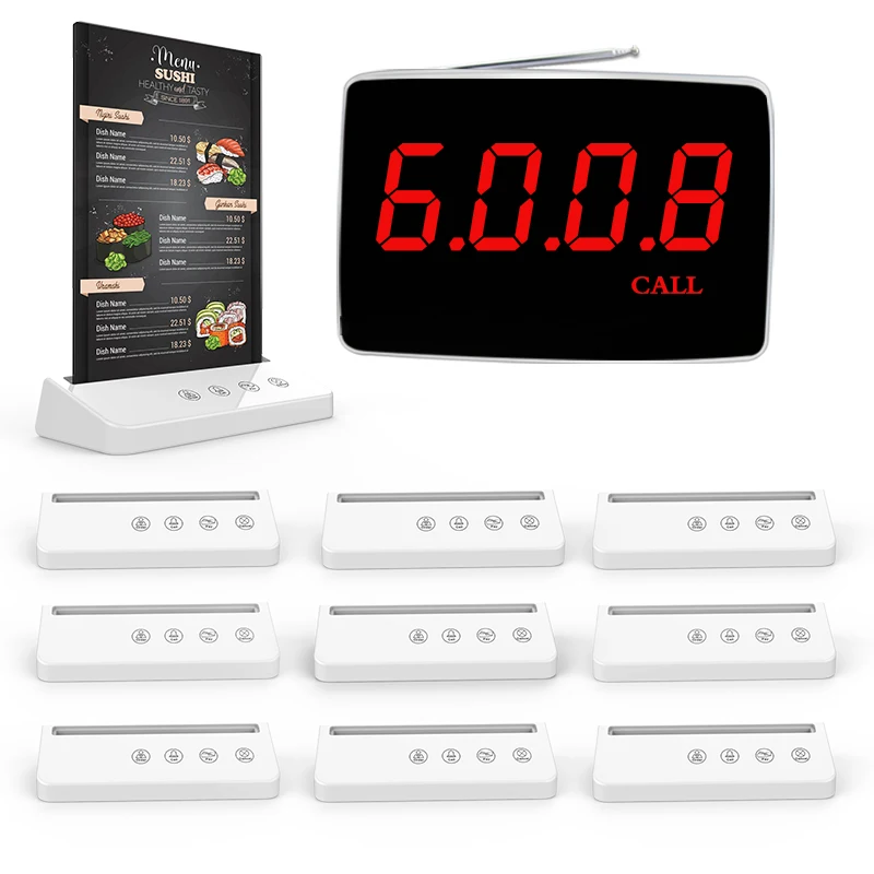 Artom touched call button waiter call system with menu stand for high end restaurant coffee shop