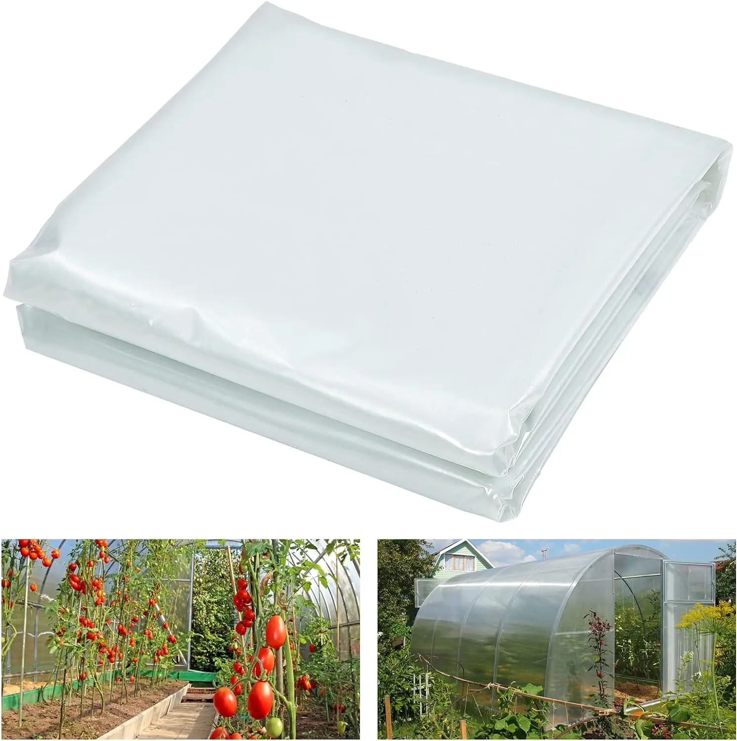 6 Mil Greenhouse Plastic Film Sheeting Cover, 10FT x 25FT UV Resistant Polyethylene Film, Garden Supply Farm Plastic Cover