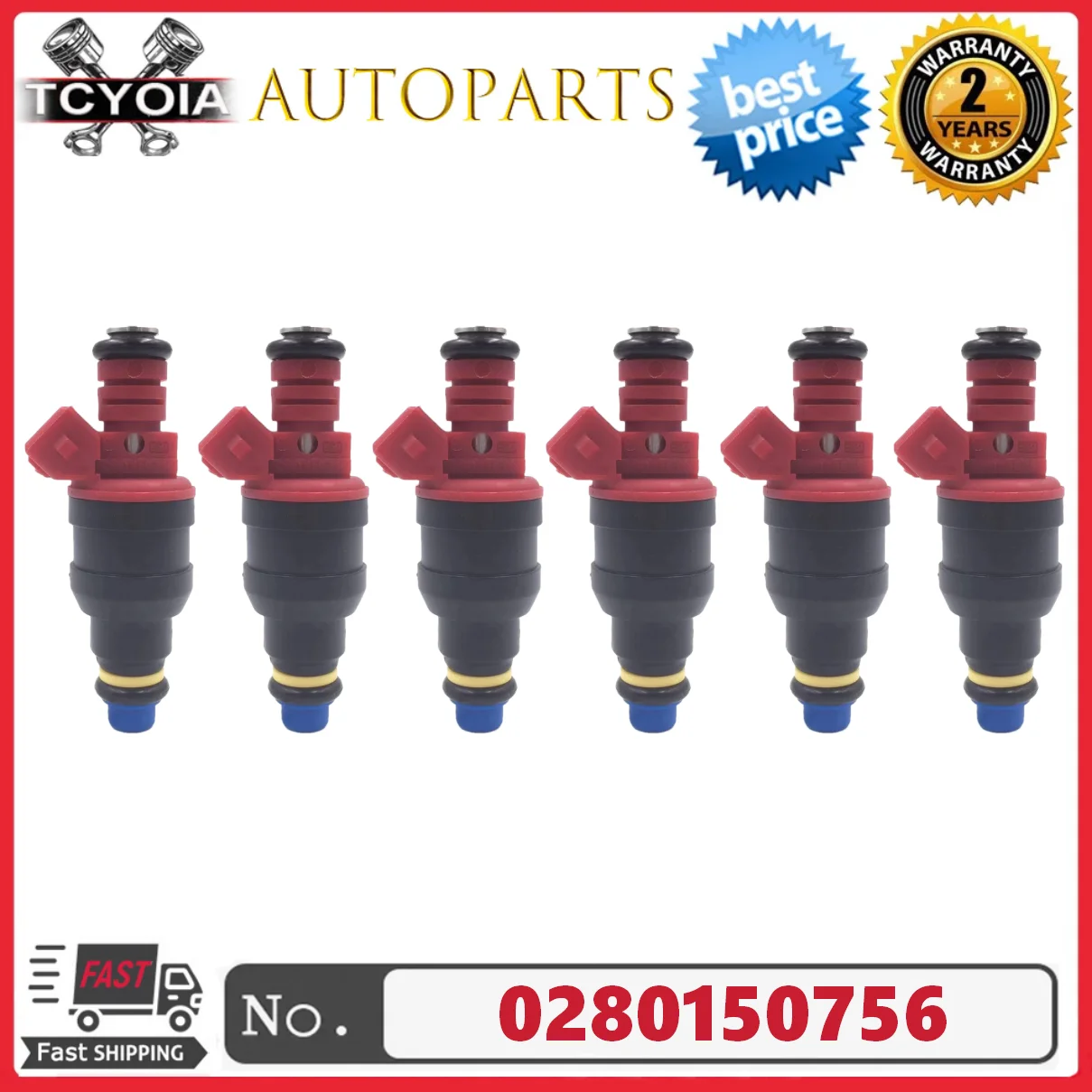 

6 шт./лот топливные форсунки 0280150756 для GMC Ford Mercury 1989-1993 годов 3,8 л 4,3 л V6