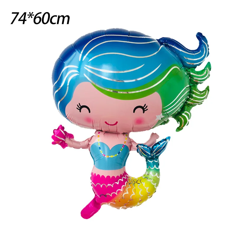 

Birthday Party Decoration Cartoon Fish Tail Shell Shape Aluminum Film Ocean Fairy Tale Alien Mermaid Balloon