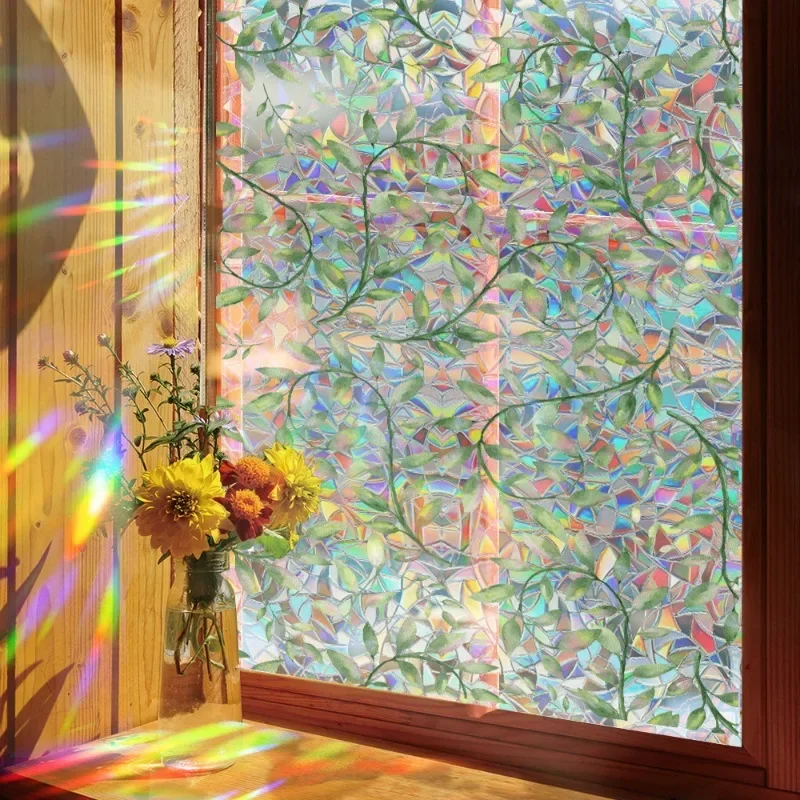 Window Privacy Film Adhesive Film Static Clings 3D Decorative Window Flower Stained Vinyl Glass Sticker