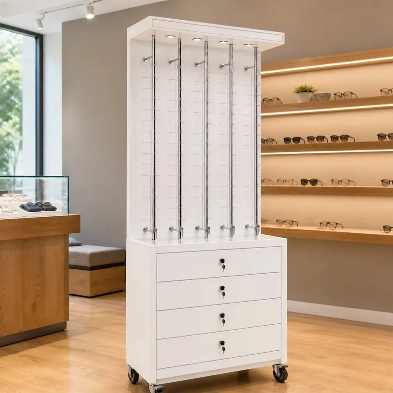 custom.Stainless Steel Tempered Glass LED Lighting Jewelry Showcase with Lockable Cabinet, Luxury Retail Display