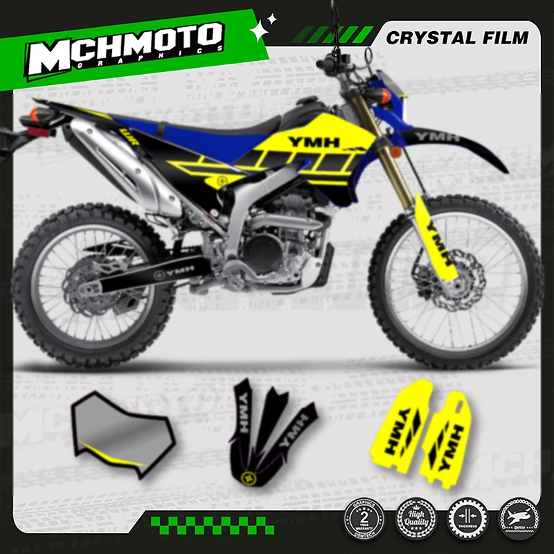 

MCHMFG полный набор наклеек с графикой для мотокросса, наборы наклеек для YAMAHA WR250R WR250X 2008-2020, номер, имя, фон на заказ