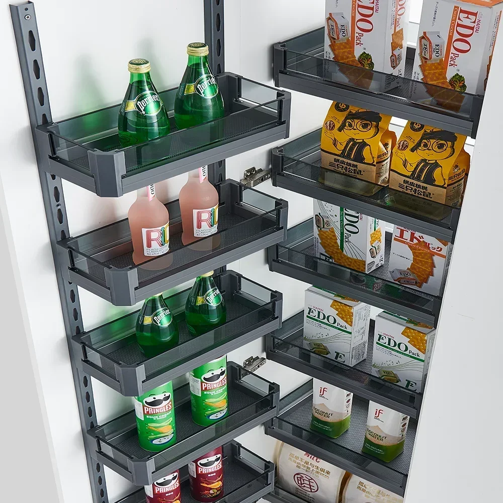 Modern Tall Kitchen Cabinet with Pull-Out Basket: A Space-Saving Marvel thumbnail