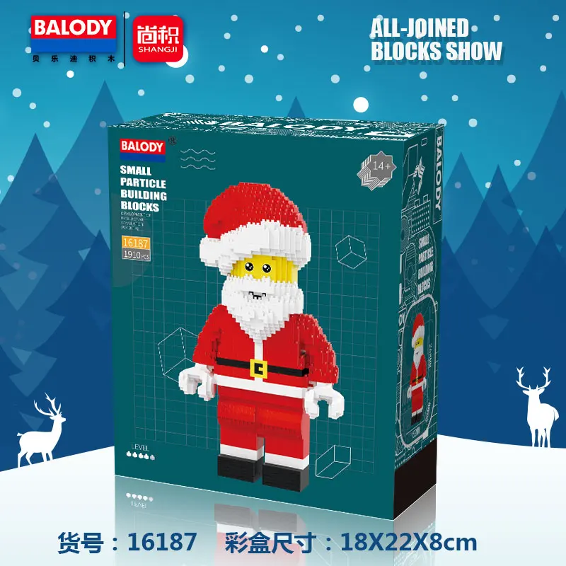 Balody Small Diamond Building Blocks 1910pcs Santa Claus Action Figures Building Bricks DIY Assembly Christmas Gifts For Kid Toy