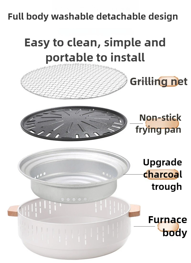 Полный набор гриля для барбекю, уличная карбоновая плита для кемпинга, бытовой угольный гриль, уличный садовый гриль, кухонный утюг