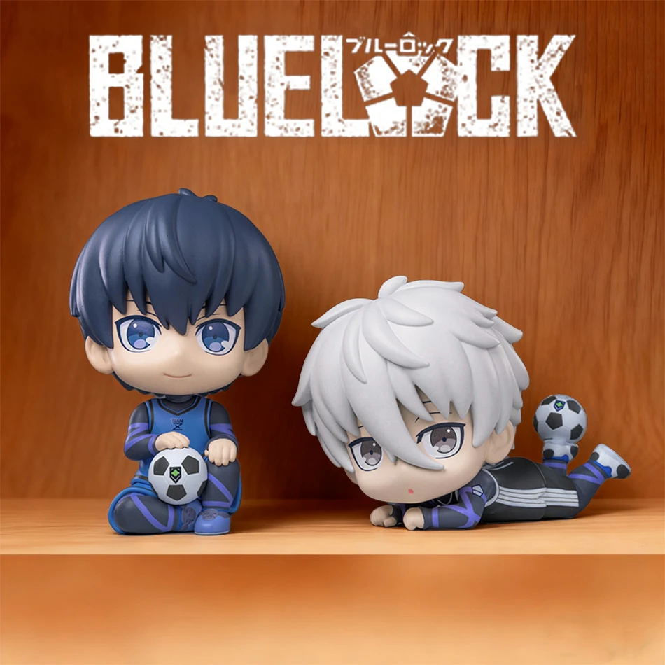 Anime BLUE LOCK Qversion Nagi Yisagi Isagi Yoichi Sitzende Action Figur PVC Figur Ornament Figuren Anime Peripherie Modell Spielzeug