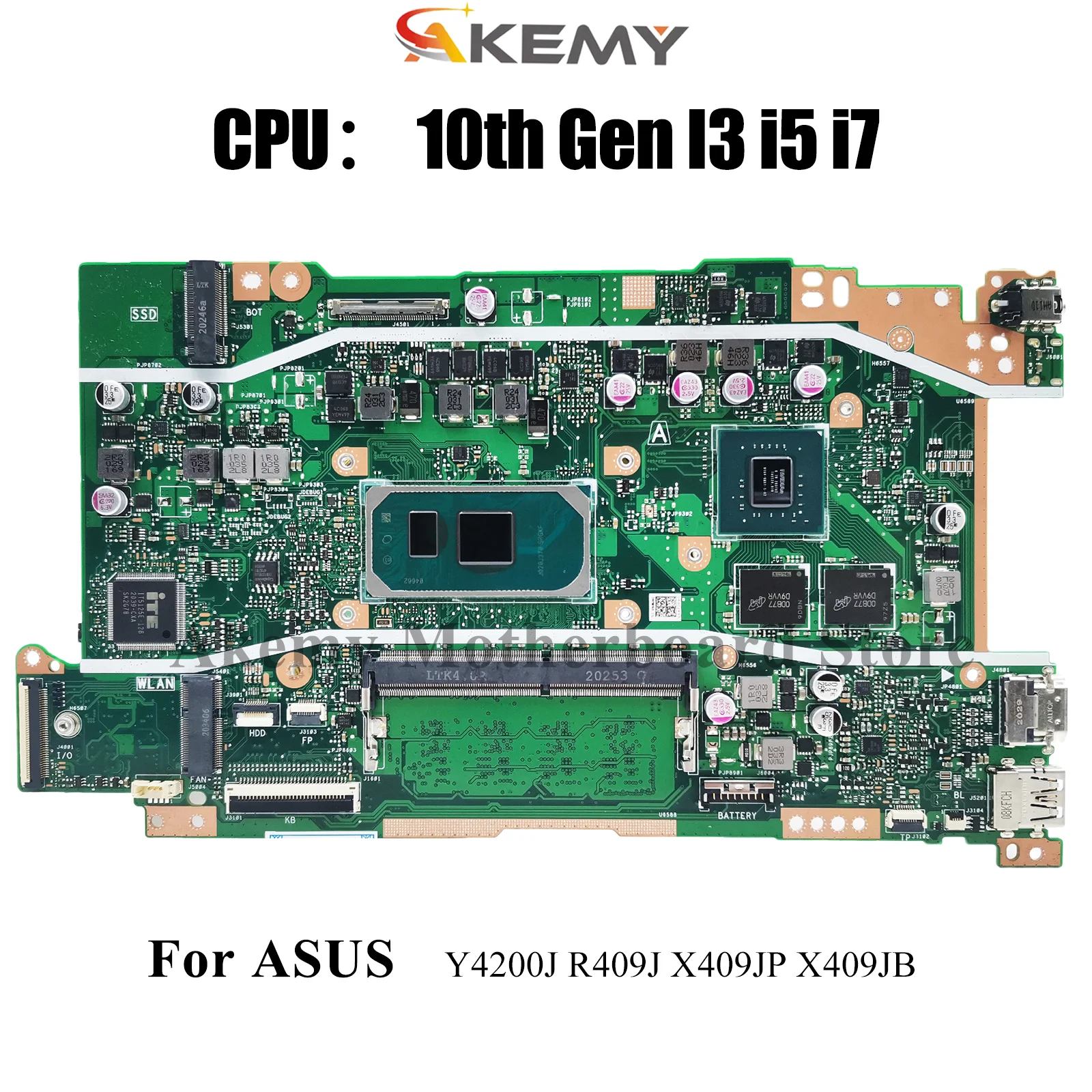 

X409JP Laptop Motherboard For ASUS Y4200J X409JP P1510CJA X409J F509J A509J F409J R409J X409JB A409J Mainboard 10th Gen I3 i5 i7