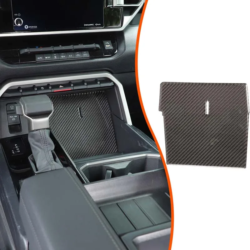 

1piece set soft carbon fiber For Toyota Tundra 2022+ car center control gear storage slot pad decorative sticker Car accessories