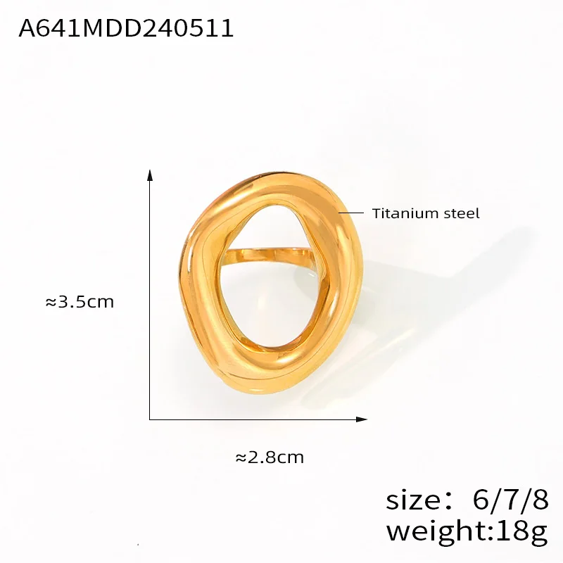 Popular Woman Index Rings Stainless Steel Gold Plated Women Girls Ring Hip Hop Punk Female Luxury Jewelry Accessories