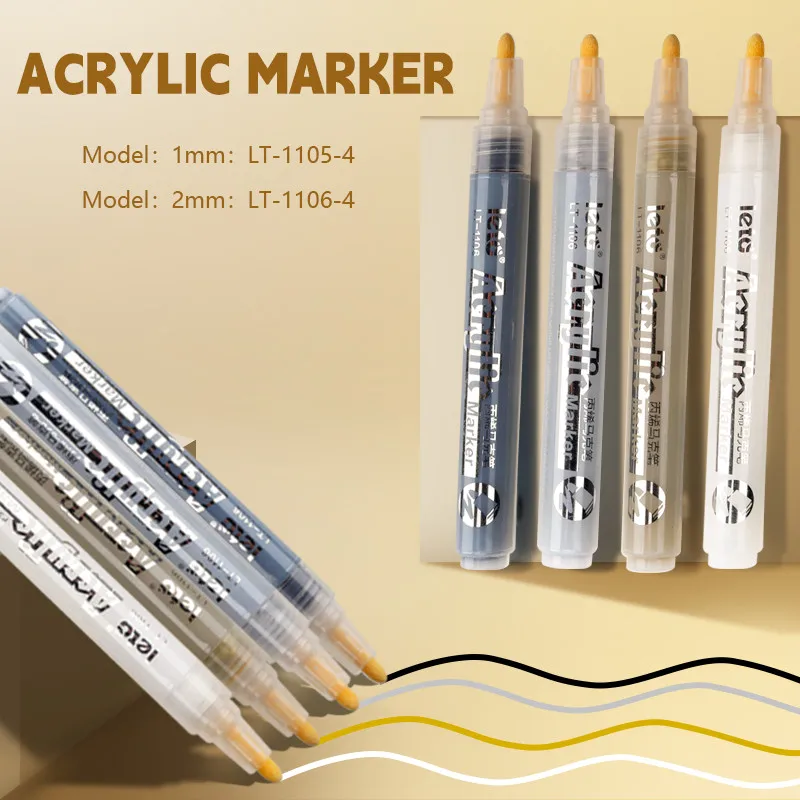 

4-цветный набор акриловых красок, художественный маркер, ручка для рисования, детский граффити, камень, керамика, стекло, сделай сам, поделки, письменные товары для рукоделия