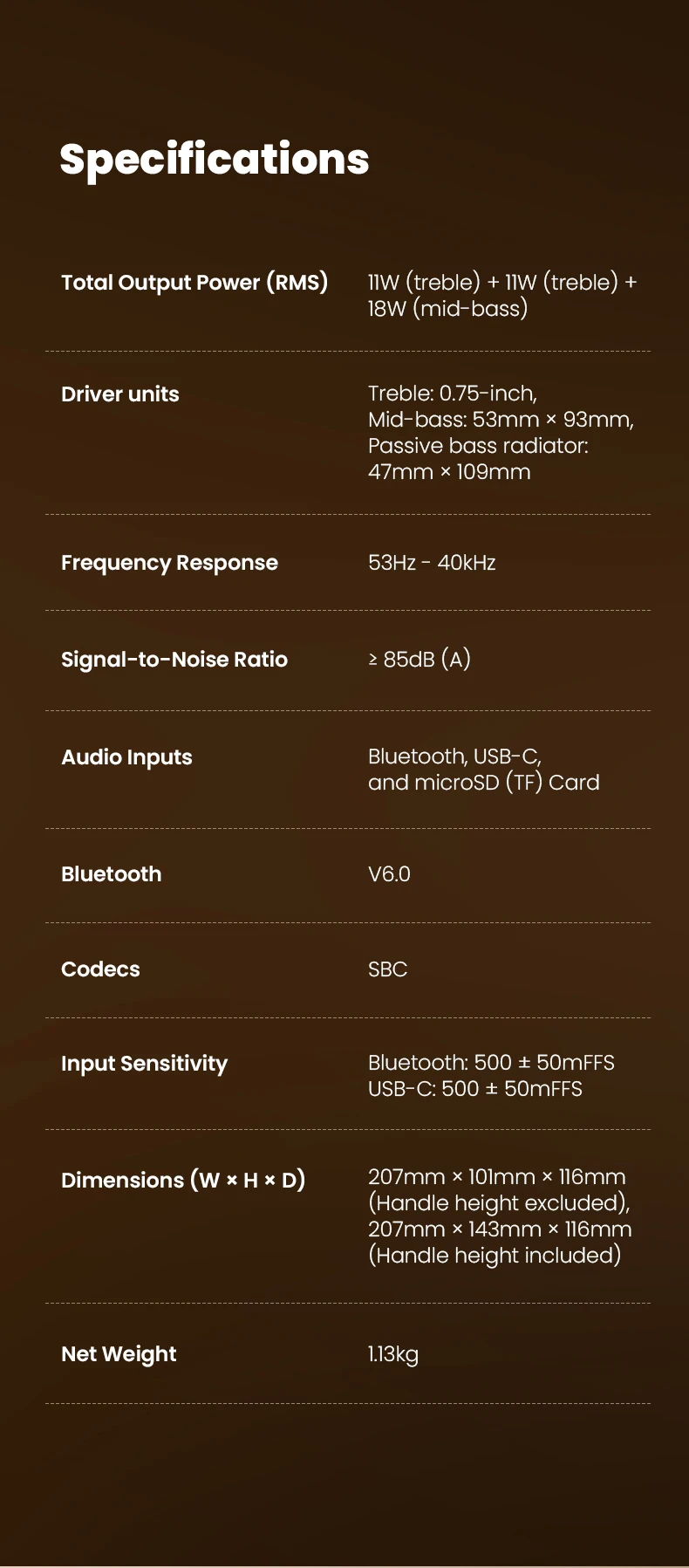 EDIFIER MP330 40W RMS Tragbarer Bluetooth-Lautsprecher Hi-Res Audio 360 ° Sound Bluetooth 6.0 19 Stunden Spielzeit Stereo-Kopplung Multi-Input – Detail 14