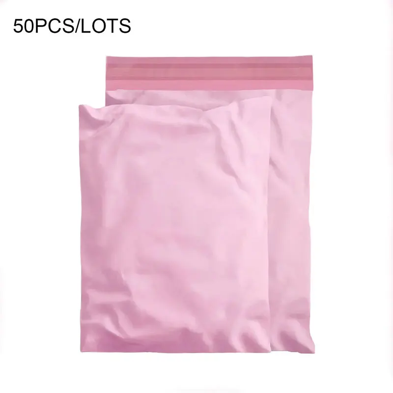 

50Pcs Pink Eco Friendly Courier Bags Plant Starch Mailing Envelope Pouch 100% D2W Biodegradable Clothing Mailers Express Pouch