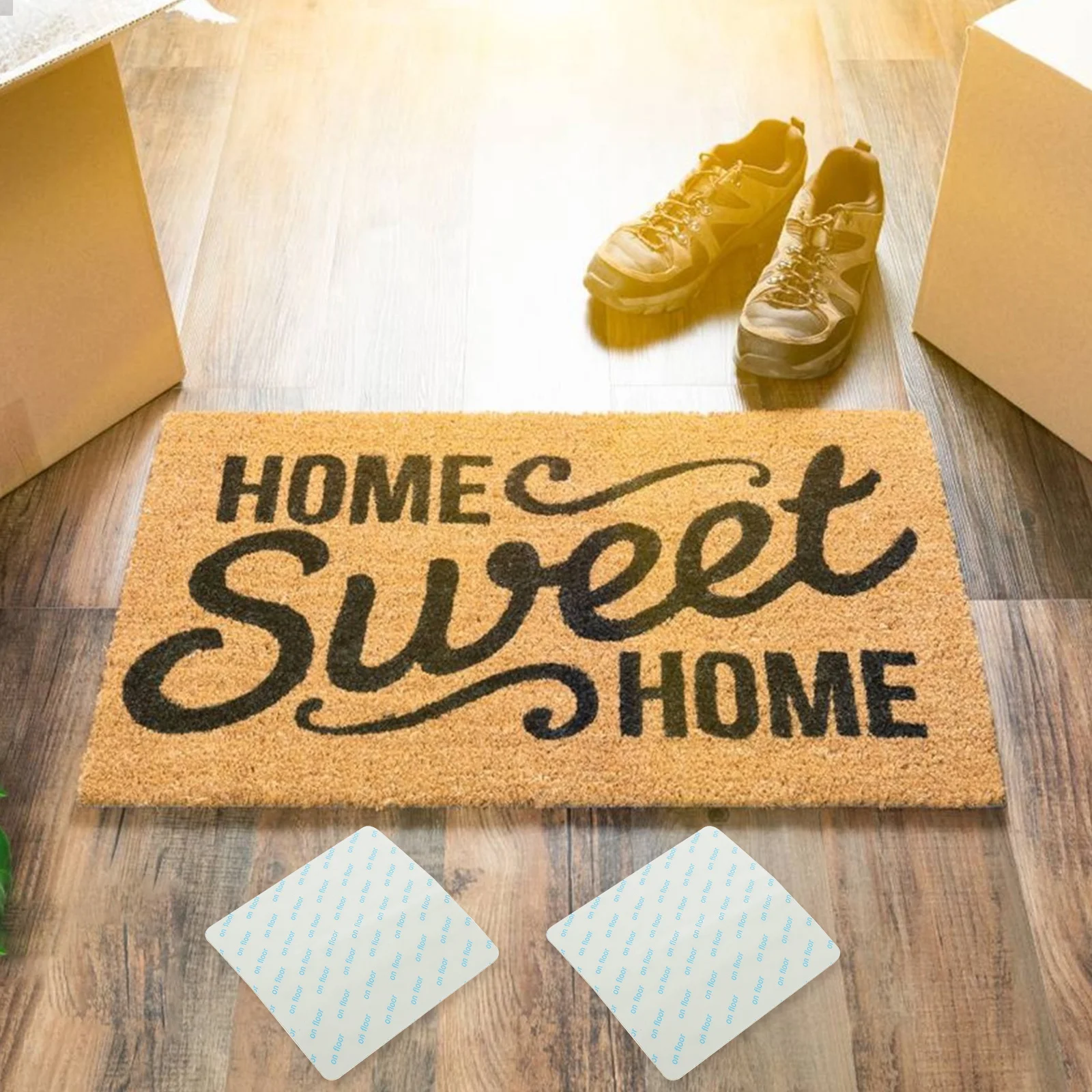 8 قطعة شريط مضاد للانزلاق قسط مزدوج الوجهين السجاد القابض للأرضيات الصلبة لا بقايا سهلة قطع البساط يبقى شقة داخلي في الهواء الطلق #2